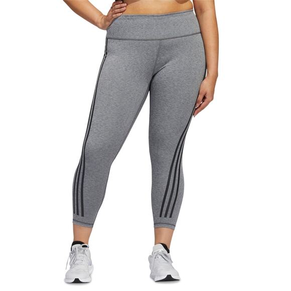 Adidas Womens Training Icon 3-Stripes 7/8 Tights Size 3X Color Grey Heather NWT - Picture 1 of 2